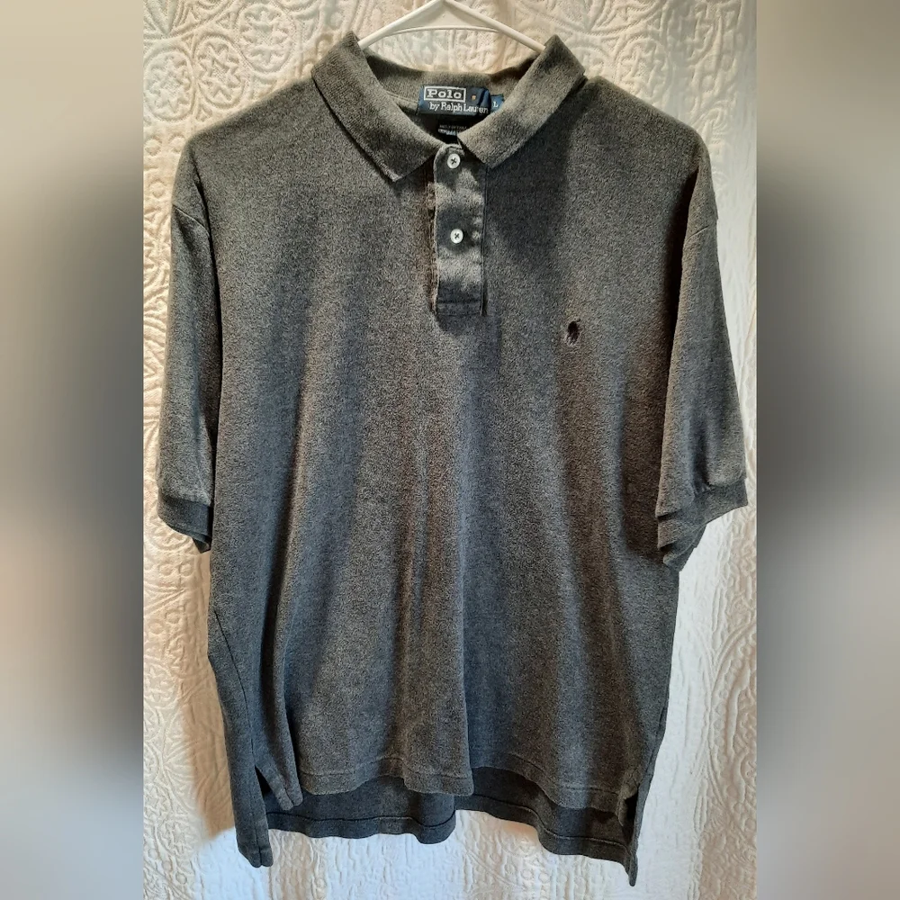 Polo by Ralph Lauren Men's Shirt Large Gray Polo Preppy Cotton Athleisure Golf